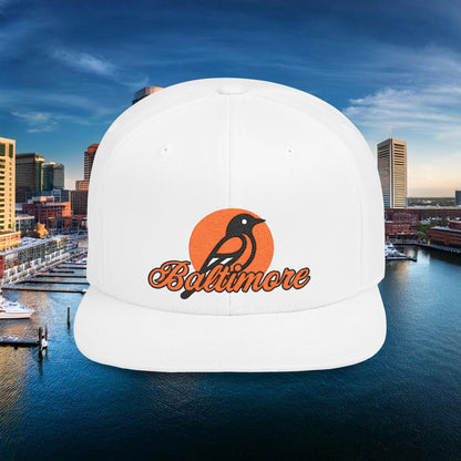 Orange Baltimore Flat Bill Snapback