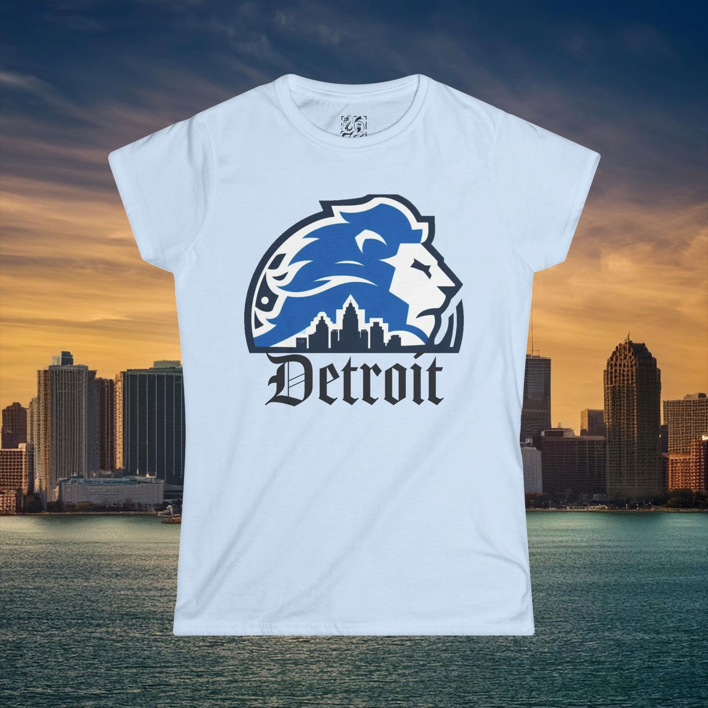 Detroit Football Skyline Women's Softstyle Tee