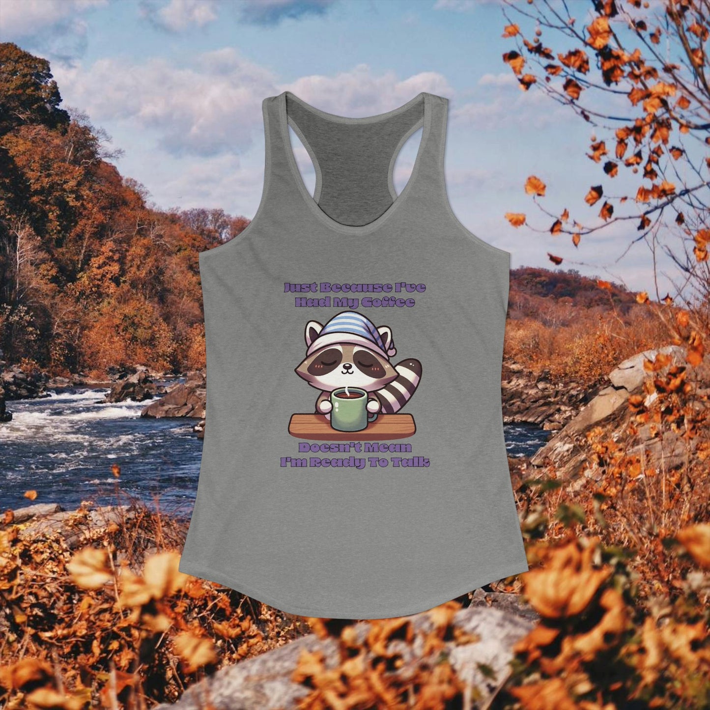 Raccoon Coffee Women's Racerback Tank