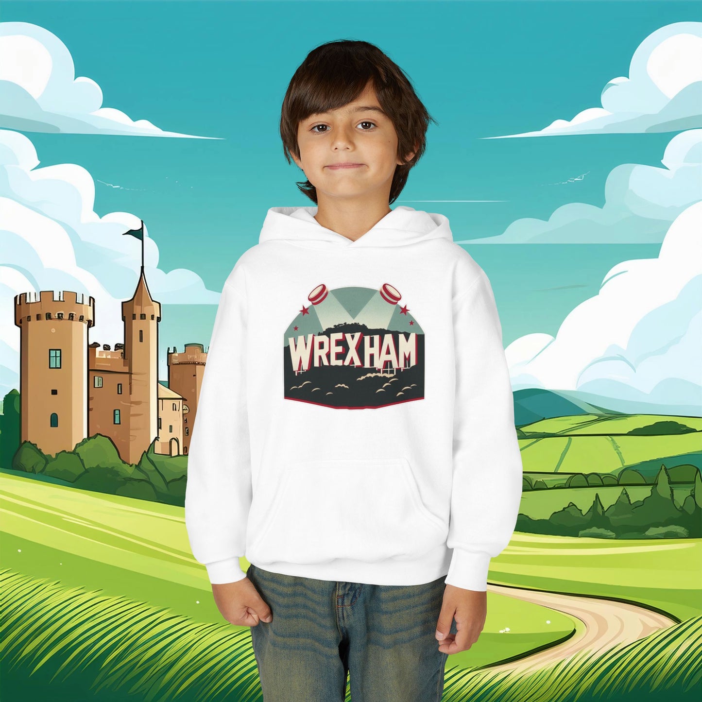 Wrexham Hollywood Sign Youth Hoodie
