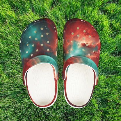 Red Galaxy Kid's Foam Clogs