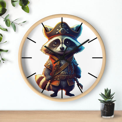 Raccoon Pirate Wall Clock