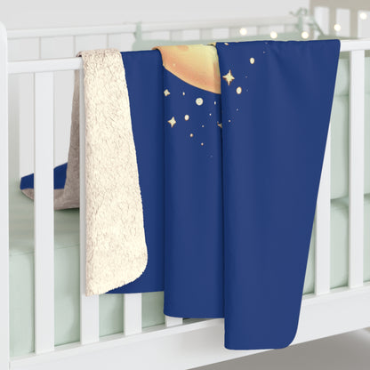 Moon and Stars Sherpa Fleece Blanket