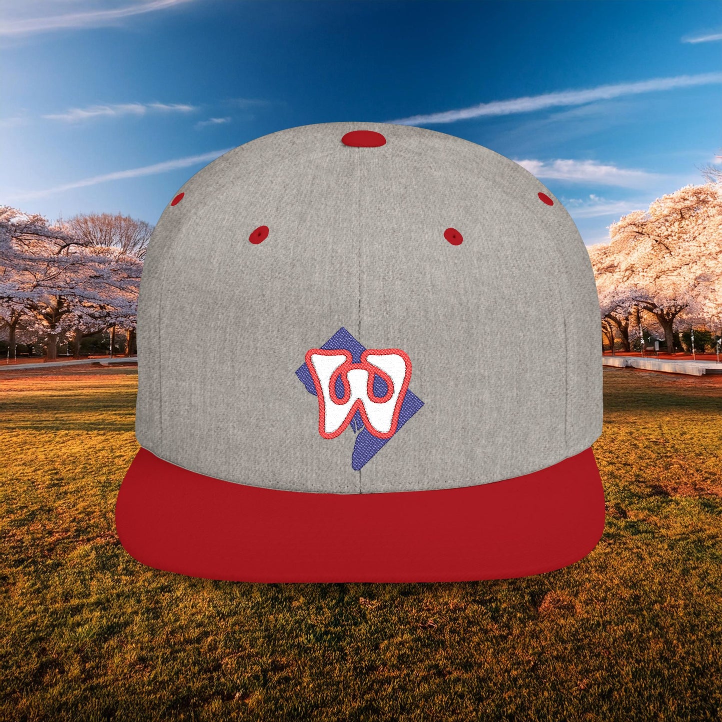Washington Funky W Flat Bill Snapback - White