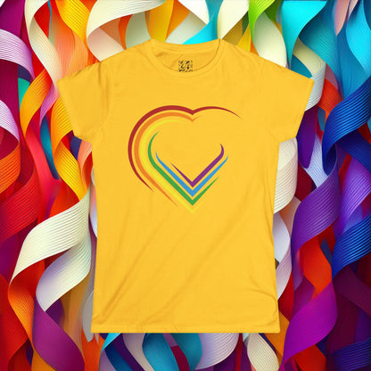 Rainbow Heart Women's Softstyle Tee