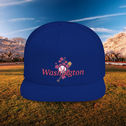 Washington Cherry Blossom Flat Bill Snapback