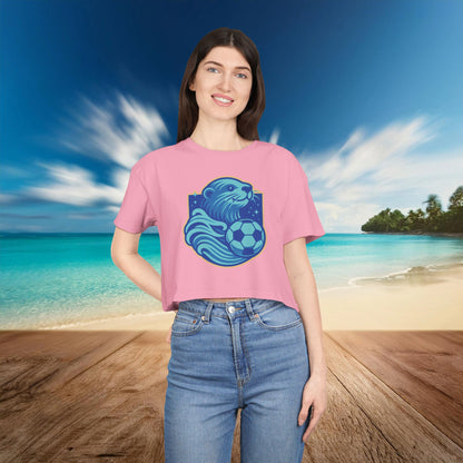 Sea Otter Soccer Logo Women's Crop Tee