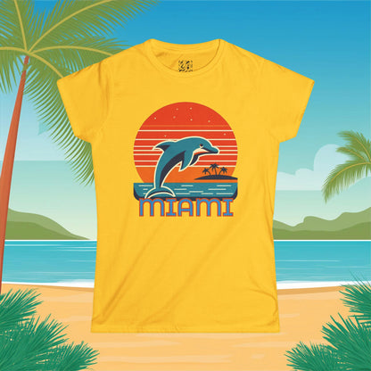 Miami Football Design Women's Softstyle Tee