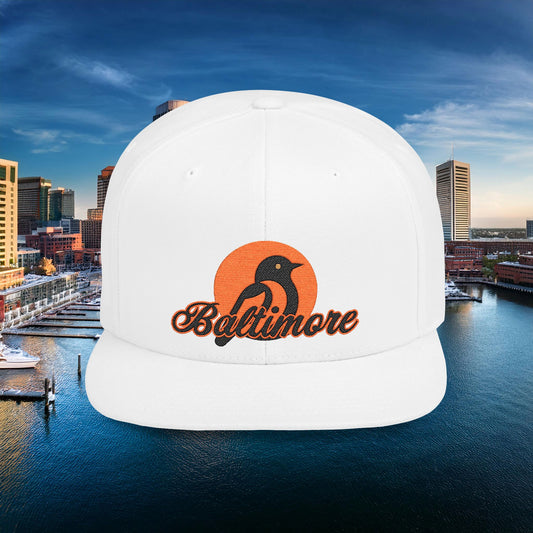 Baltimore Oriole Flat Bill Snapback