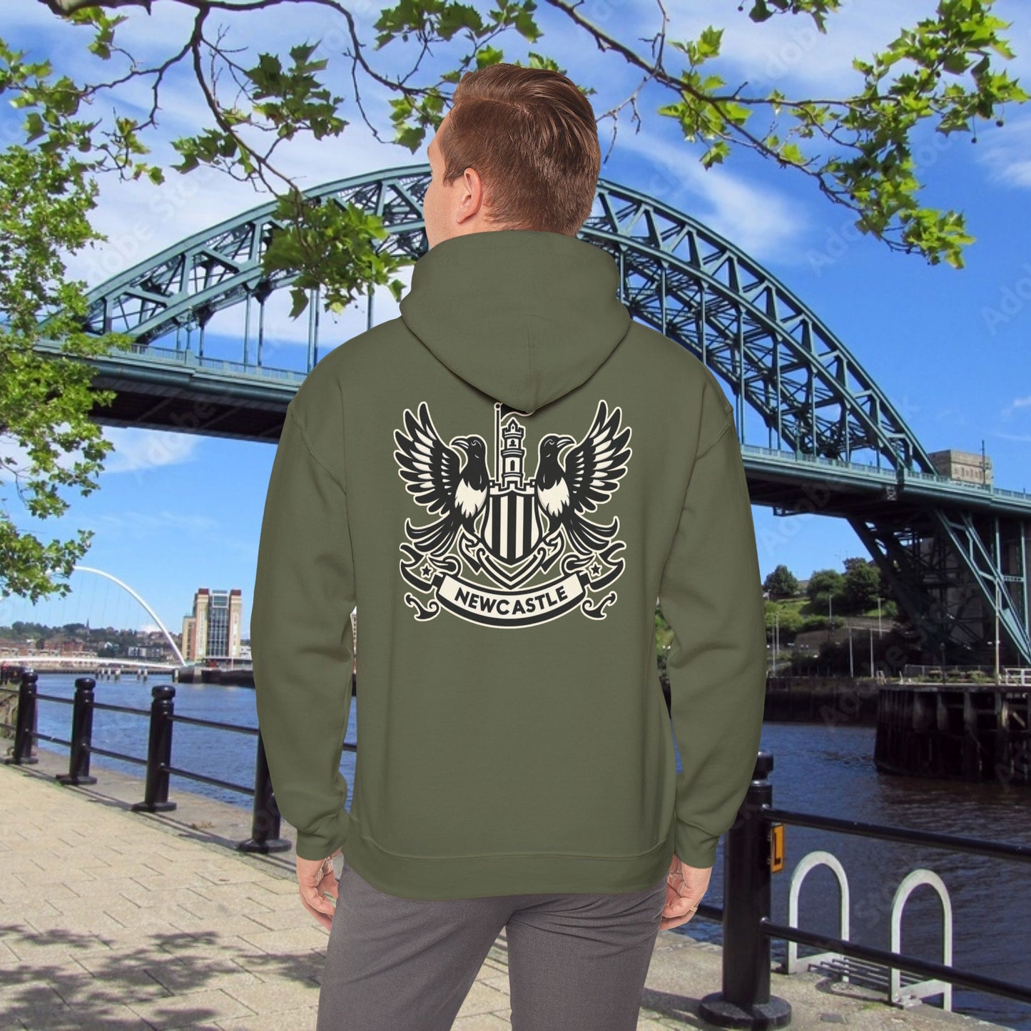 Newcastle United B&W Crest Hoodie
