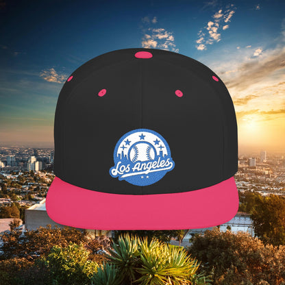 LA Blue Baseball Flat Bill Snapback