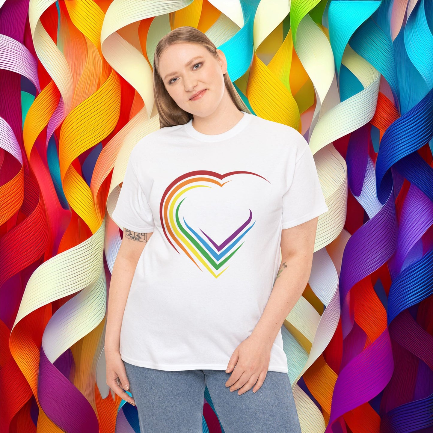 Rainbow Heart Unisex Tee