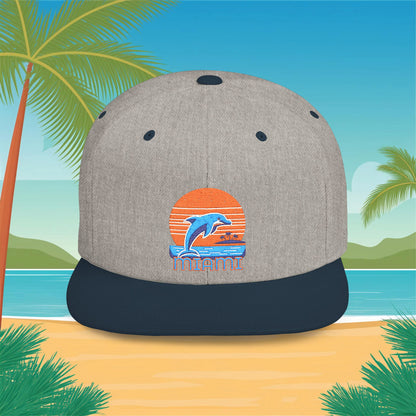 Miami Football Design Flat Bill Snapback