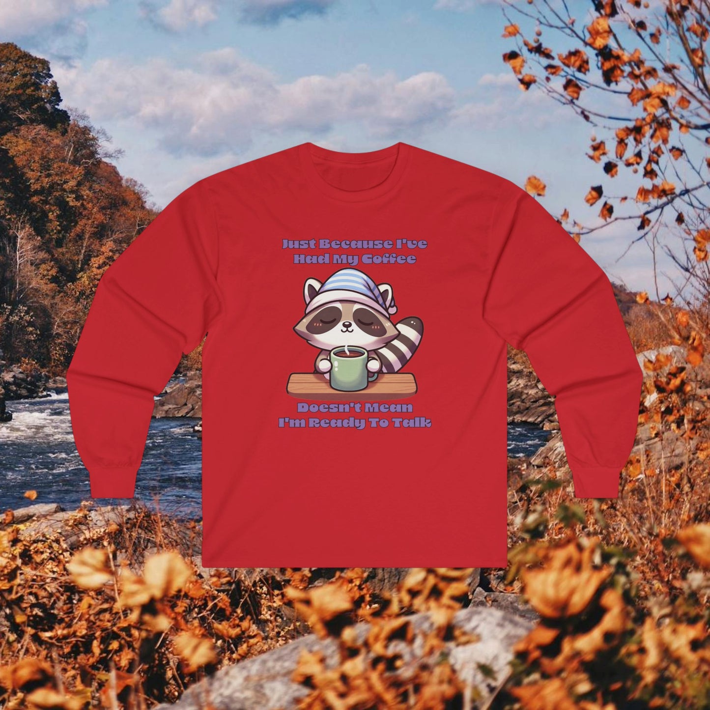 Raccoon Coffee Long Sleeve Tee