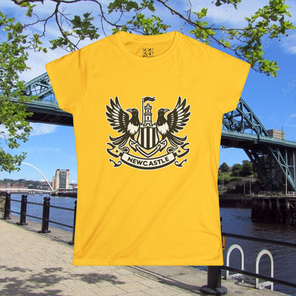 Newcastle United B&W Crest Women's Softstyle Tee