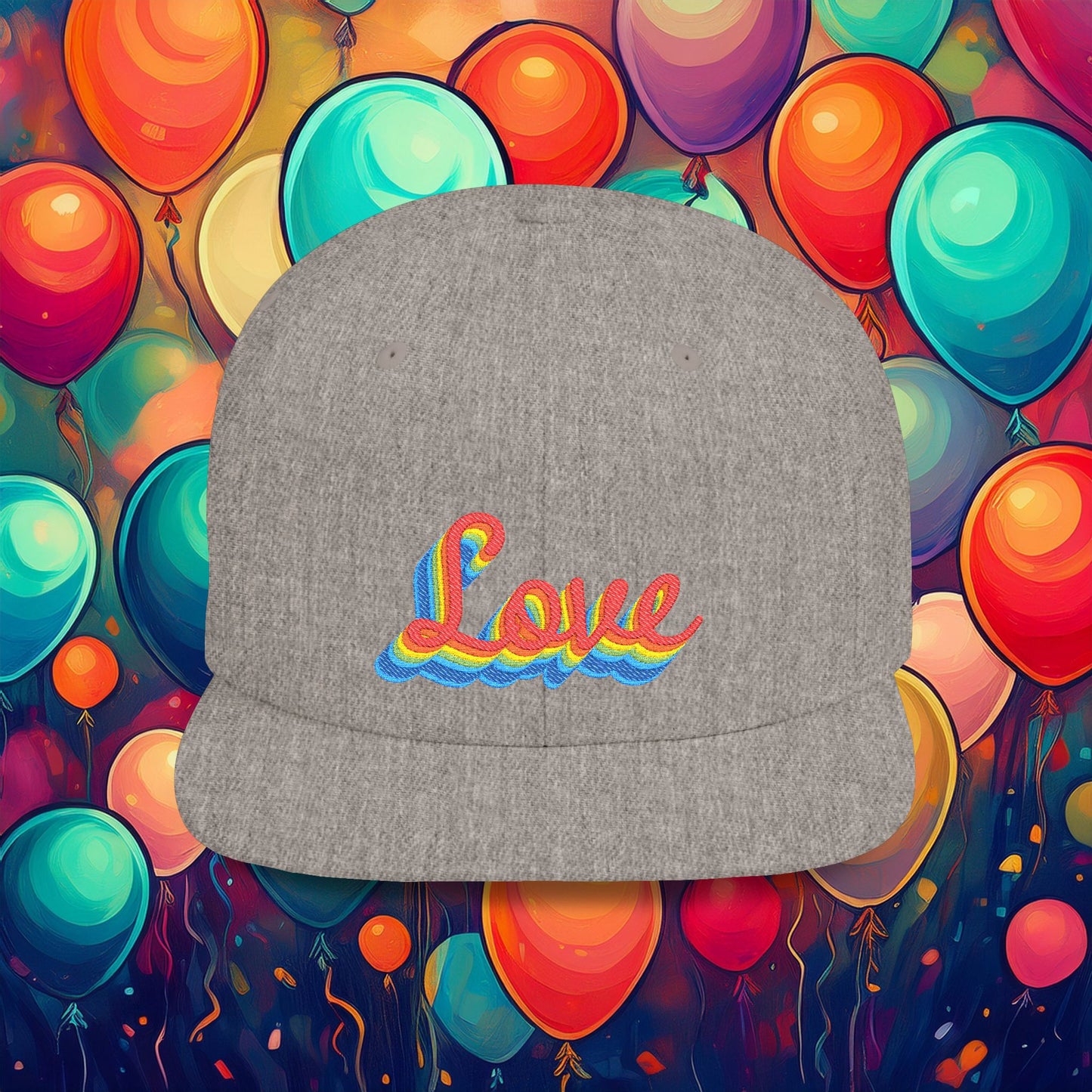 Rainbow Love Flat Bill Snapback