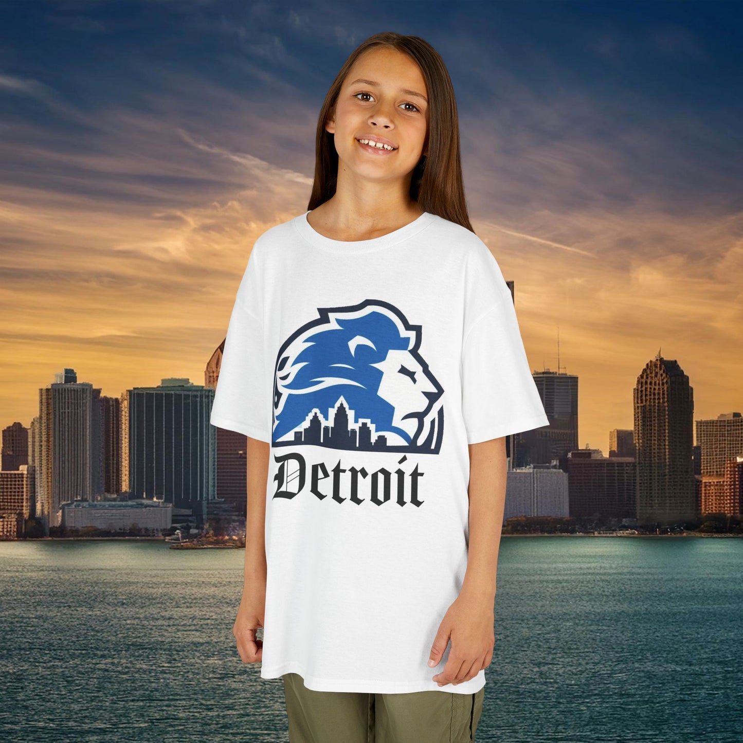 Detroit Football Skyline Kids Tee