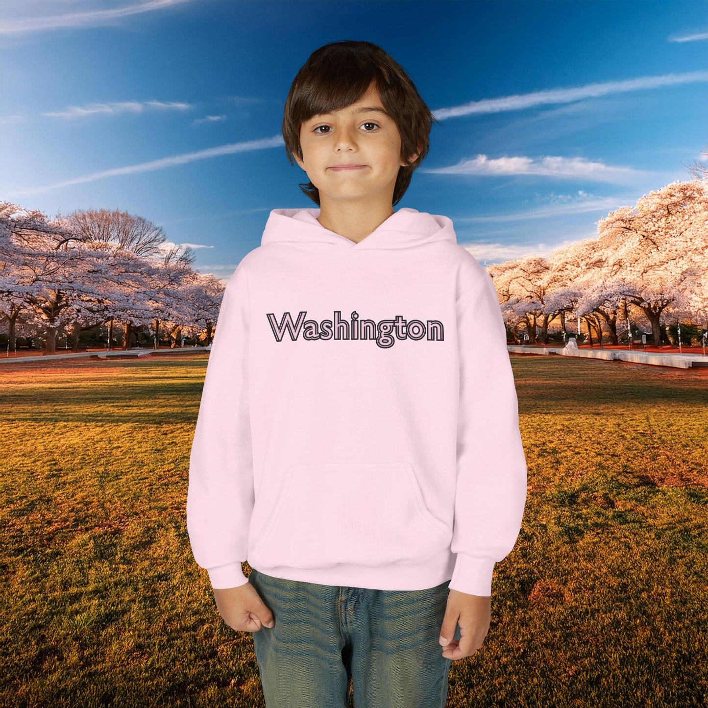 Washington Cherry Blossom Design Youth Hoodie