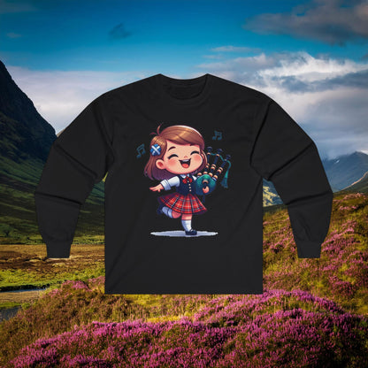 Scotland Piper Lassie Long Sleeve Tee