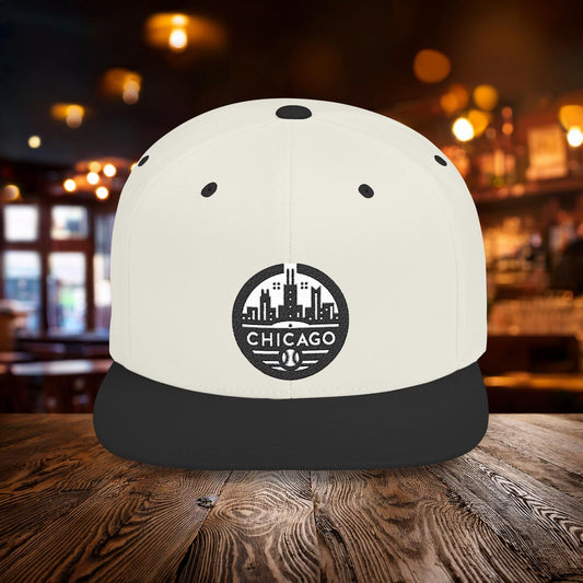 Chicago Black & White Baseball Flat Bill Snapback