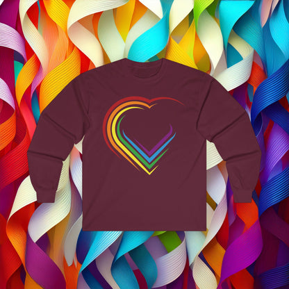 Rainbow Heart Long Sleeve Tee