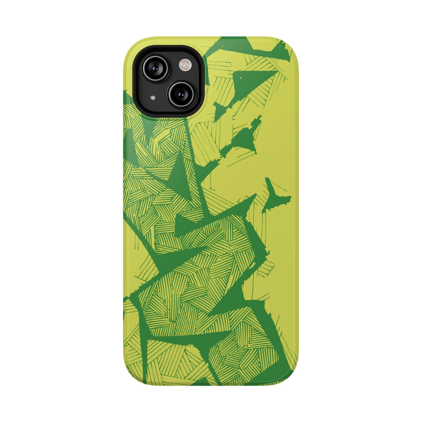 Electric Green and Gold Impact-Resistant Phone Case