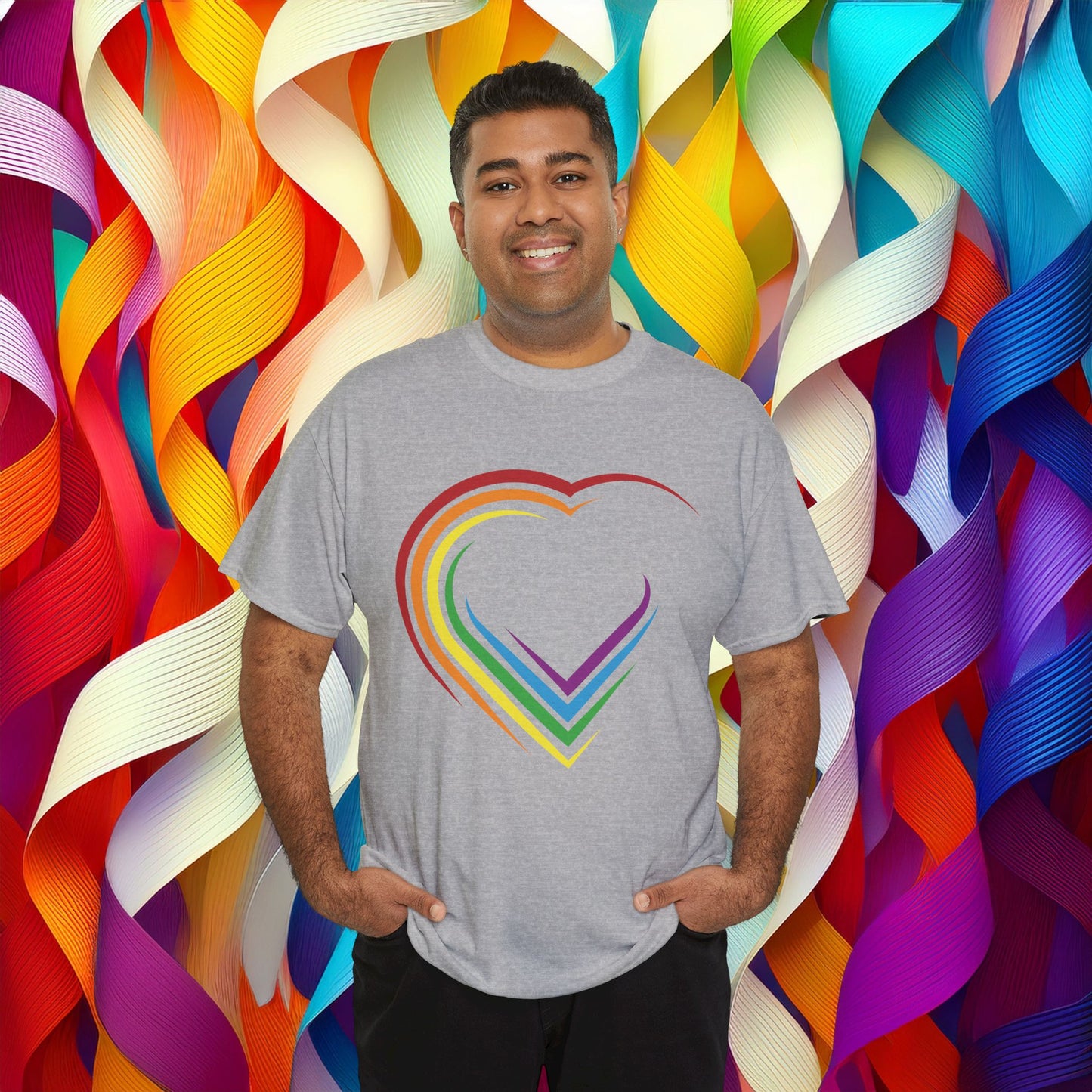 Rainbow Heart Unisex Tee