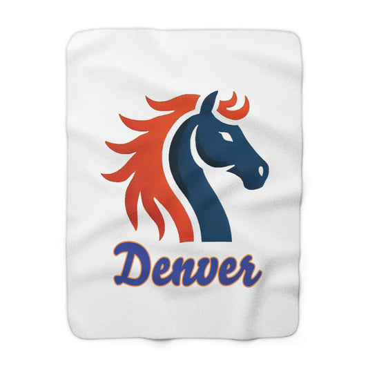 Denver Football Sherpa Fleece Blanket