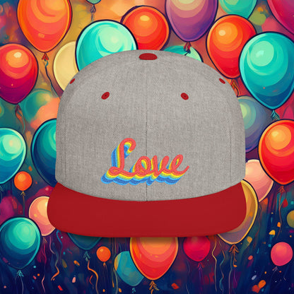 Rainbow Love Flat Bill Snapback