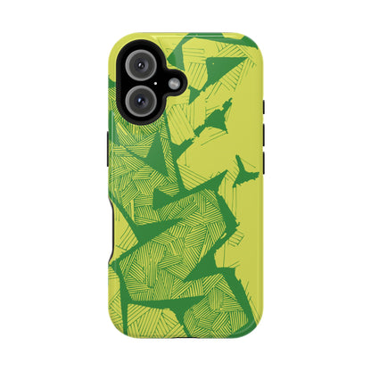 Electric Green and Gold Impact-Resistant Phone Case