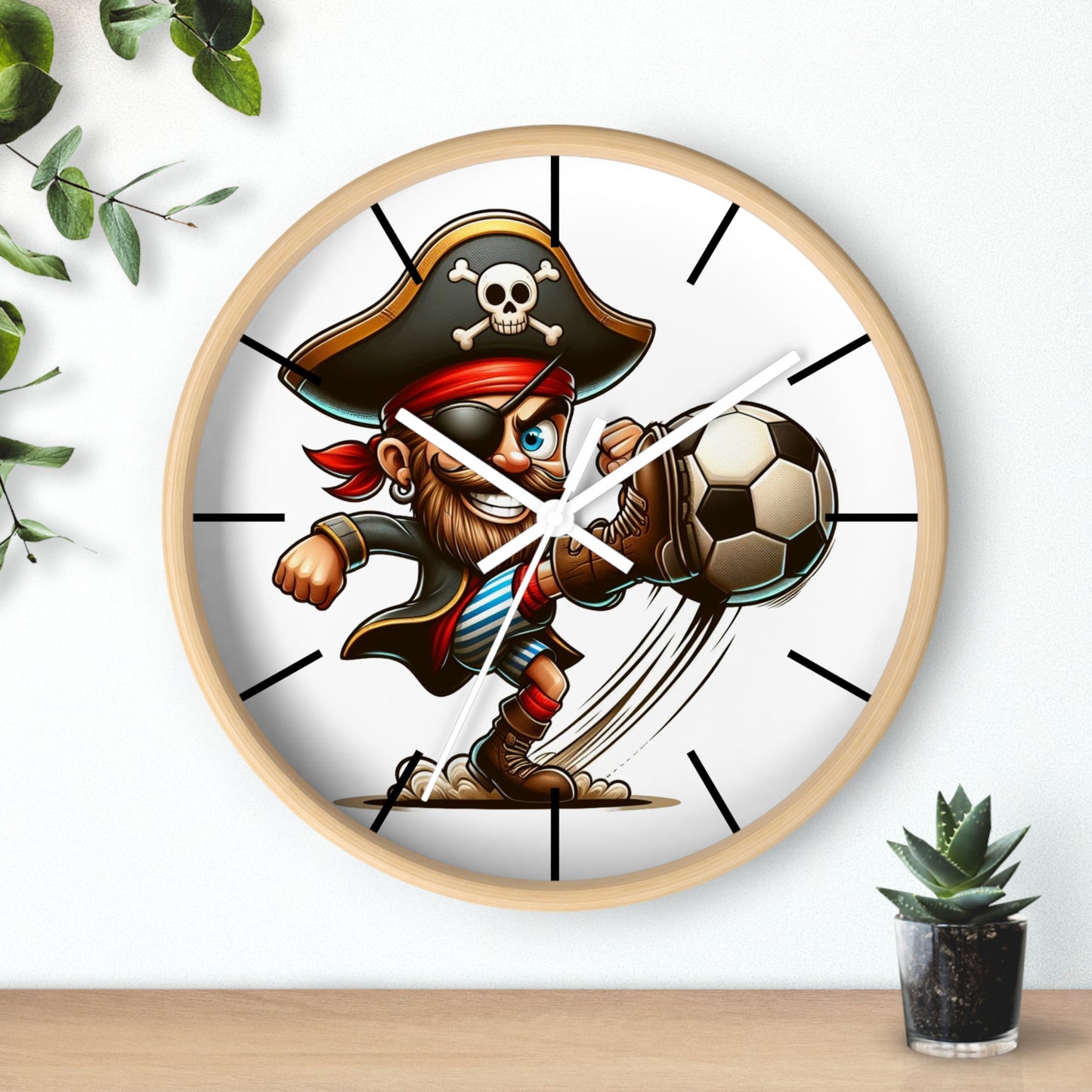 Pirate Soccer Wall Clock