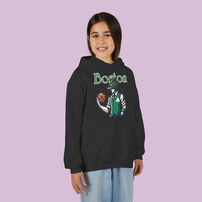 Boston Basketball Youth Hoodie