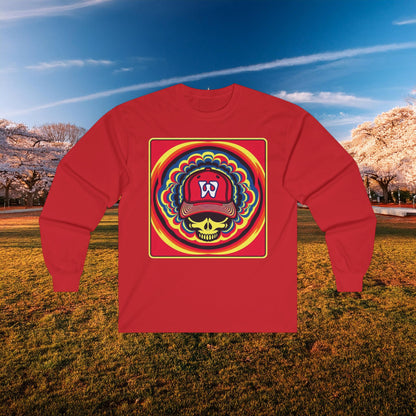 Psychedelic Funky W Skull Long Sleeve Tee