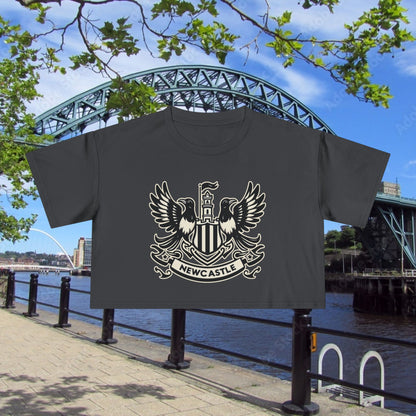 Newcastle United B&W Crest Women's Crop Tee