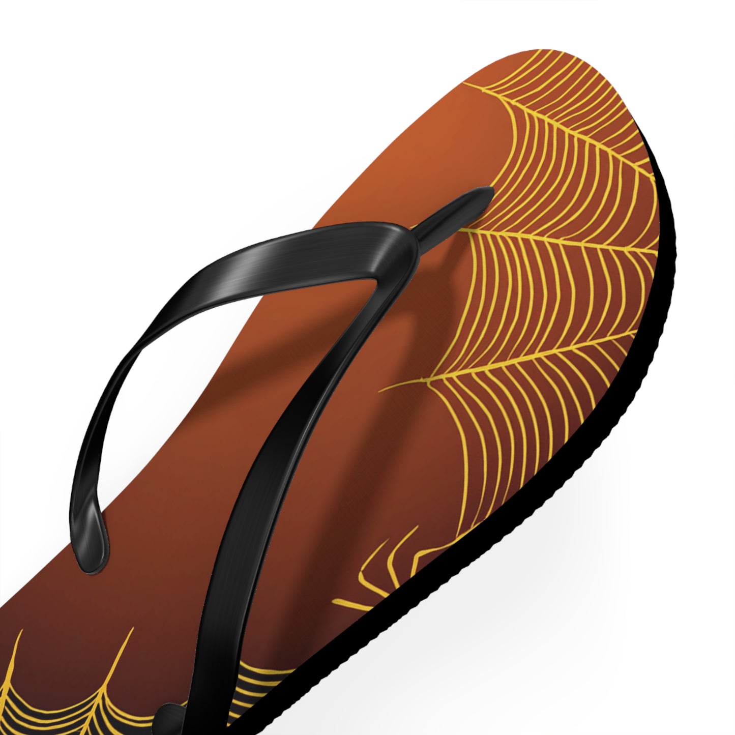 Orange Spider Web Flip Flops