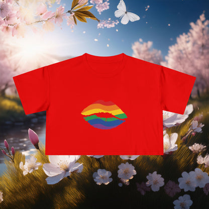Rainbow Kiss Women's Crop Tee