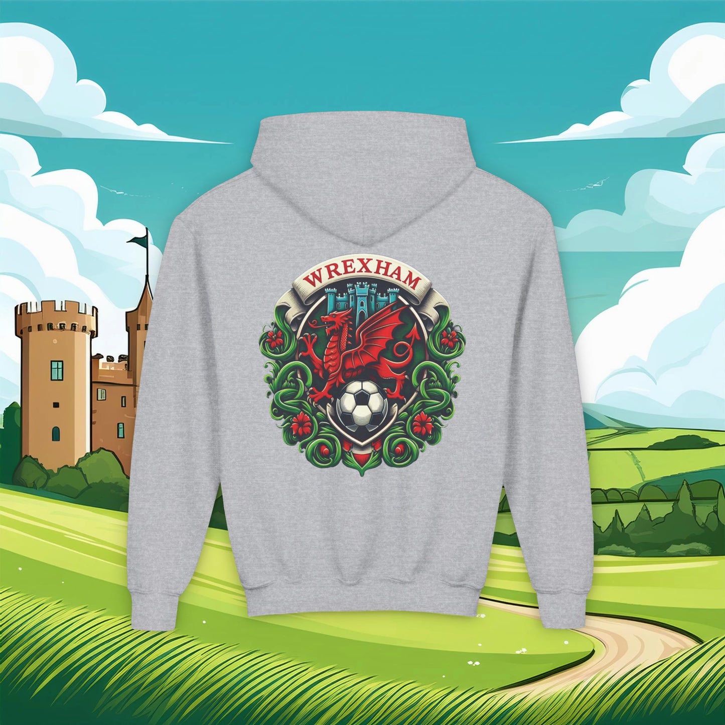 Wrexham Crest Dragon Youth Hoodie
