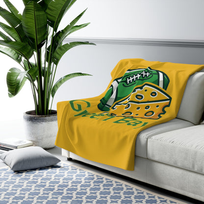 Green Bay Logo Sherpa Fleece Blanket