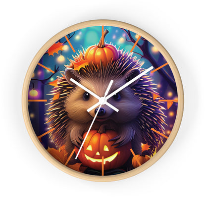 Halloween Hedgehog Wall Clock