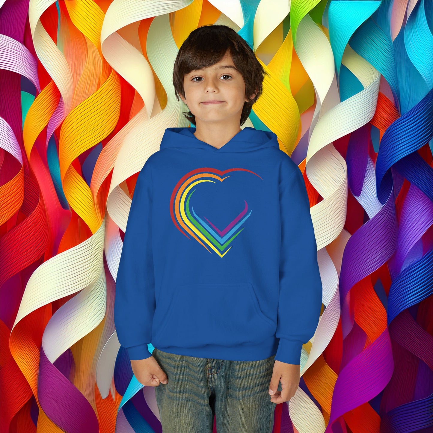 Rainbow Heart Youth Hoodie