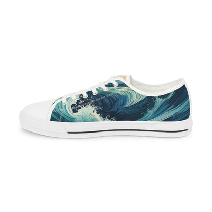 The Ocean Waves Men's Low Top Sneakers