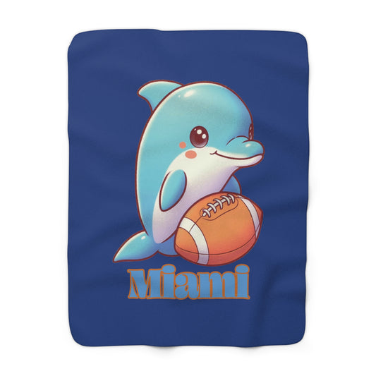 Miami Baby Dolphin Sherpa Fleece Blanket