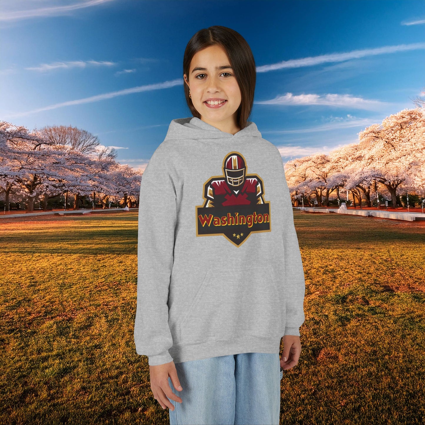 Washington Football Player Logo Youth Hoodie