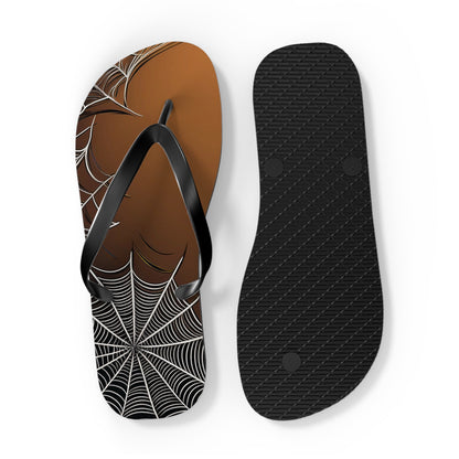 Golden Spider Web Flip Flops