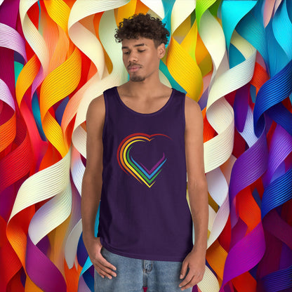 Rainbow Heart Unisex Tank Top