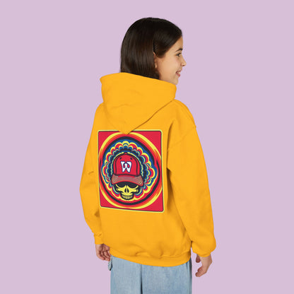 Psychedelic Funky W Skull Youth Hoodie