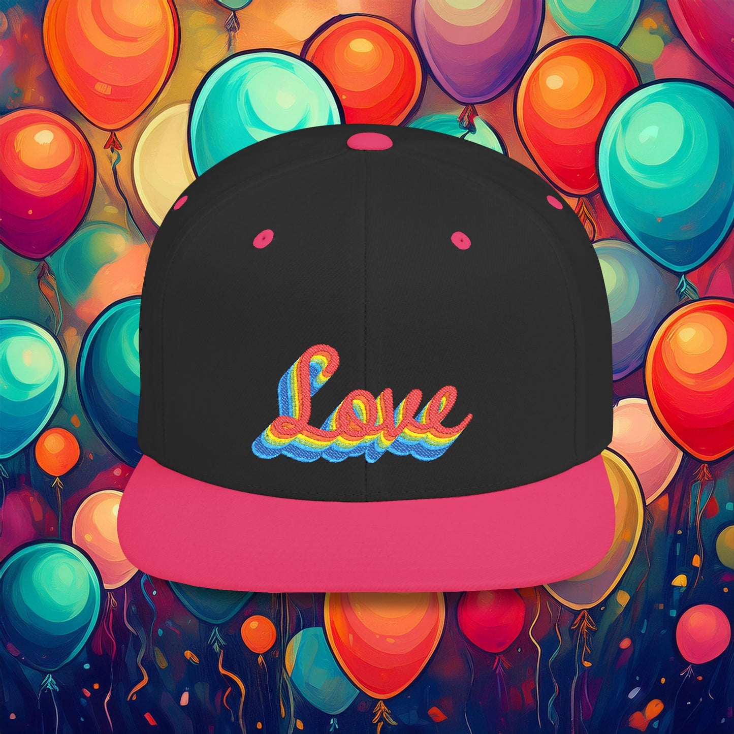 Rainbow Love Flat Bill Snapback