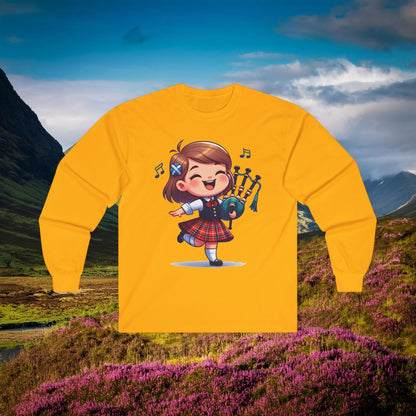 Scotland Piper Lassie Long Sleeve Tee