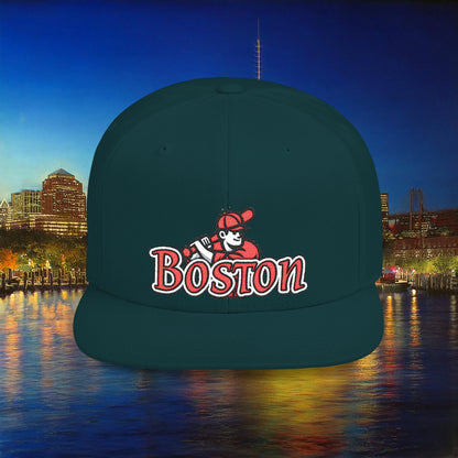 Boston Baseball Player Flat Bill Snapback