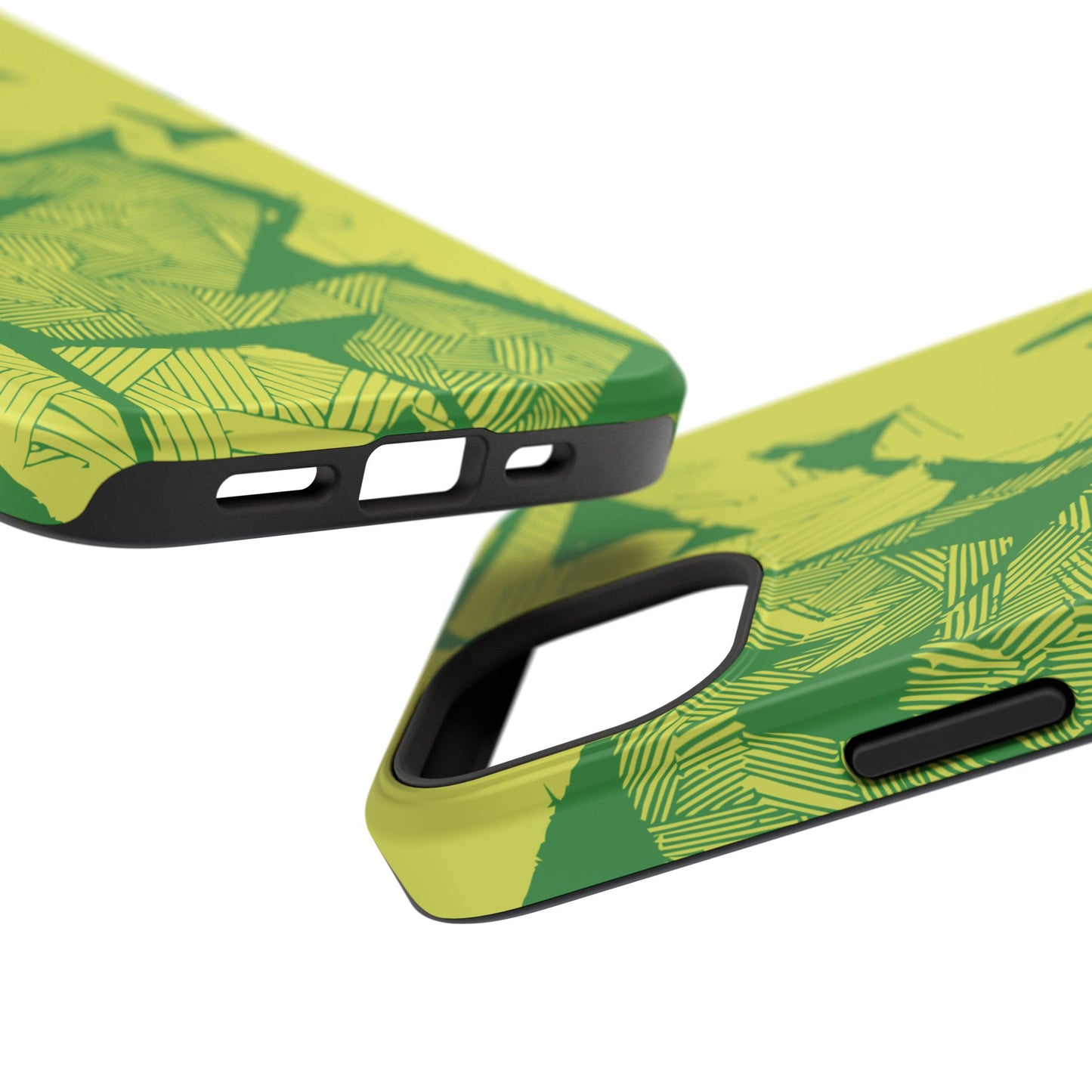 Electric Green and Gold Impact-Resistant Phone Case